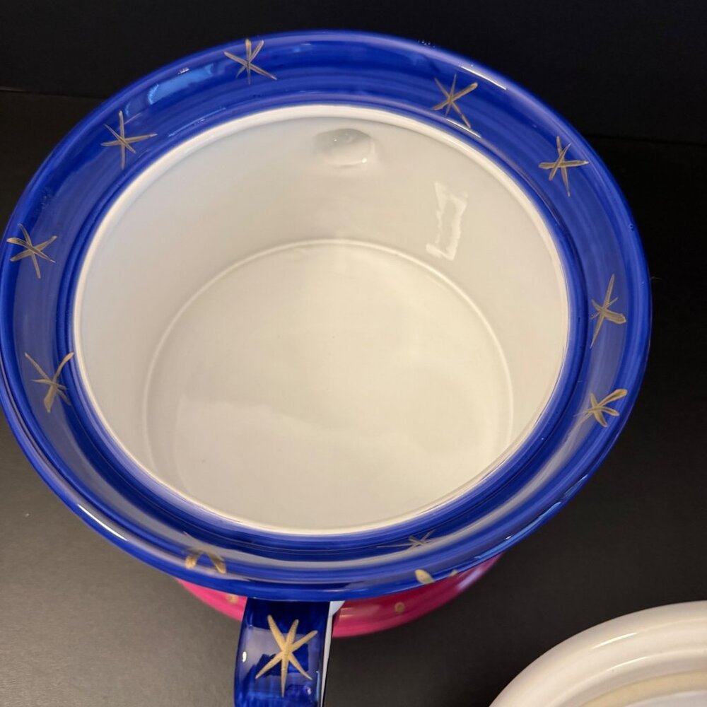 The Essex Collection Kaleidoscope Pattern Round Covered Casserole 8 3/4" - Picture 8 of 14